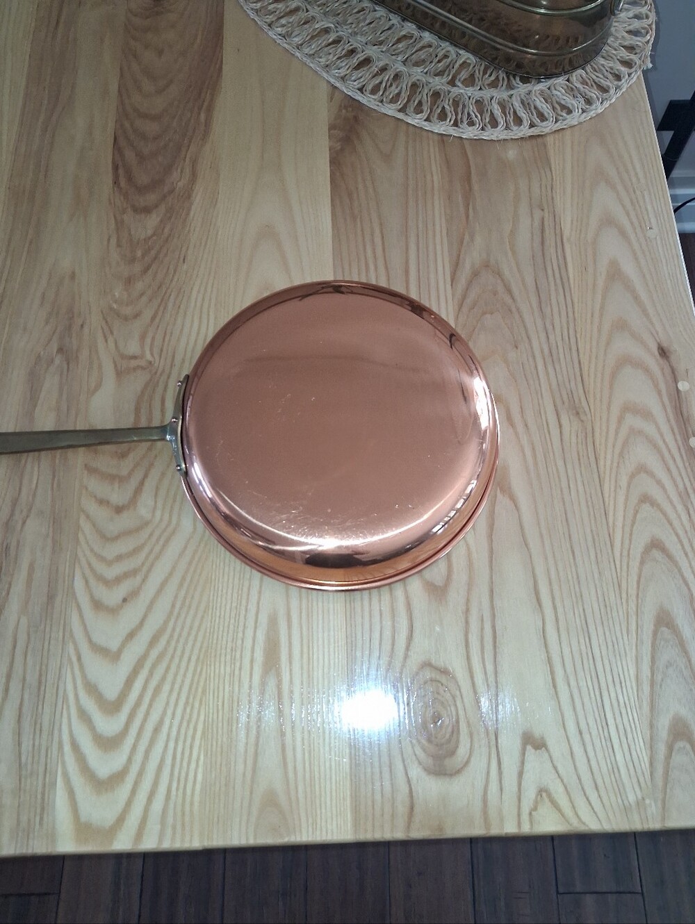 Copral 10inch Copper/Brass Skillet French Kitchen/Vintage/Heirloom Cookware - Picture 3 of 8